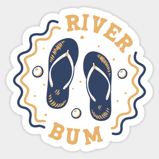 River Bum // Fun Summer Flip Flop Badge Sticker